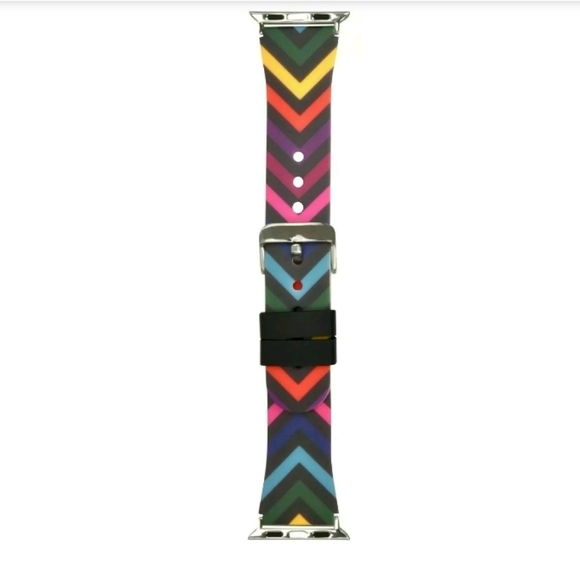 I.N.C. Black Rainbow Chevron Silicone strap band - Picture 3 of 9